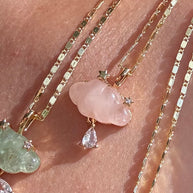 Cloud Raindrop Crystal Gems Golden Necklaces