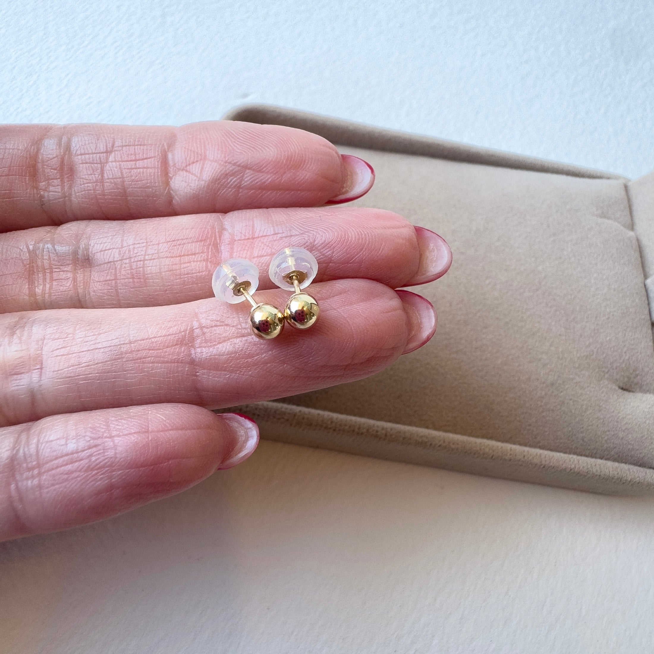 4 mm Golden Ball 14k Solid Gold Earring