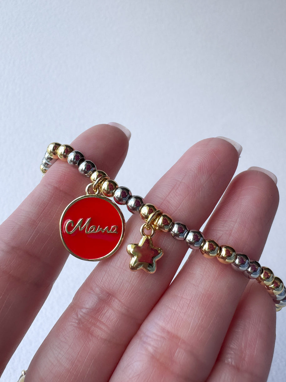 Red Mama & Little ⭐️ Elastic Bracelet