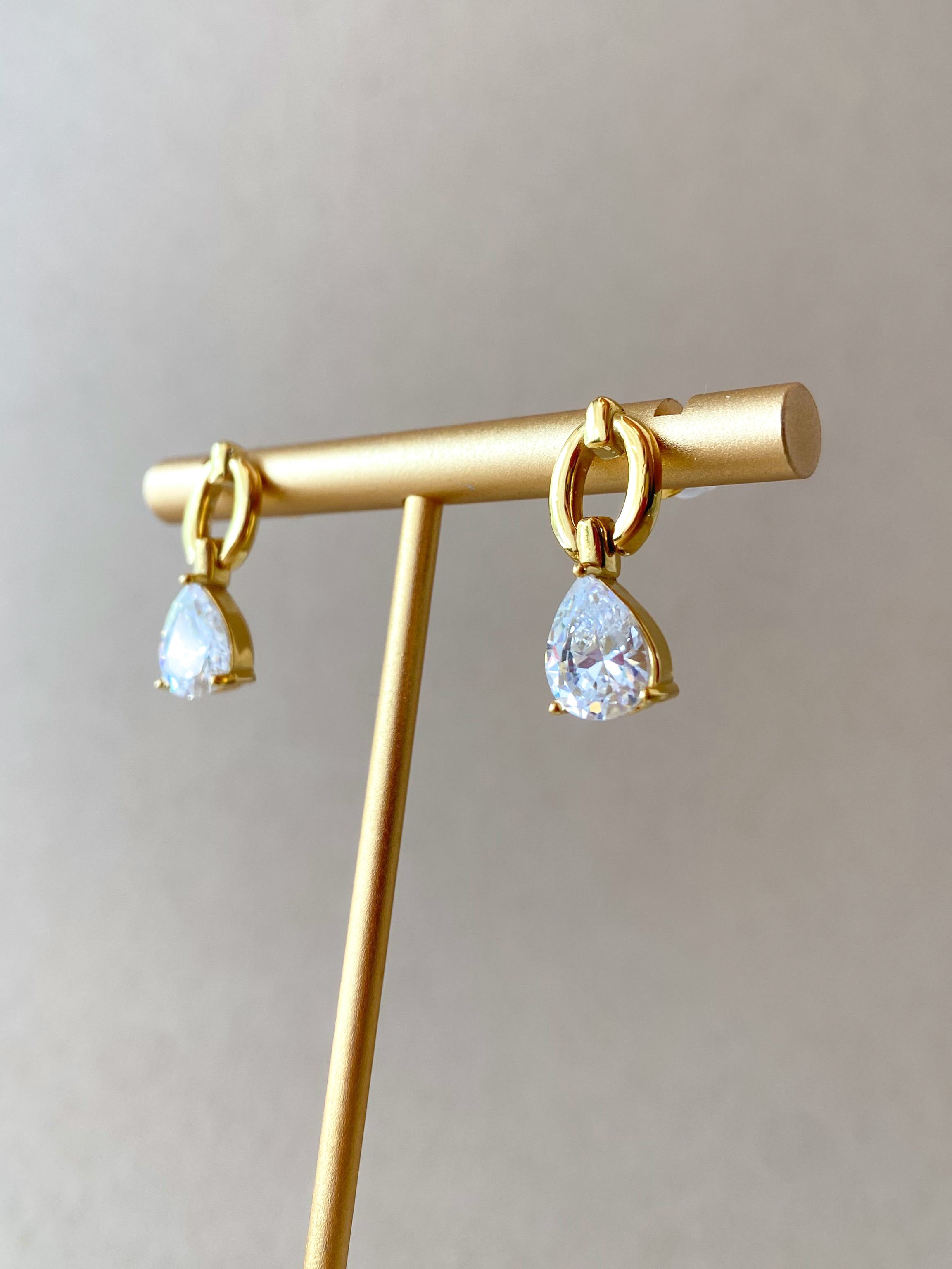 Large & Medium Drop Crystal Style Earrings