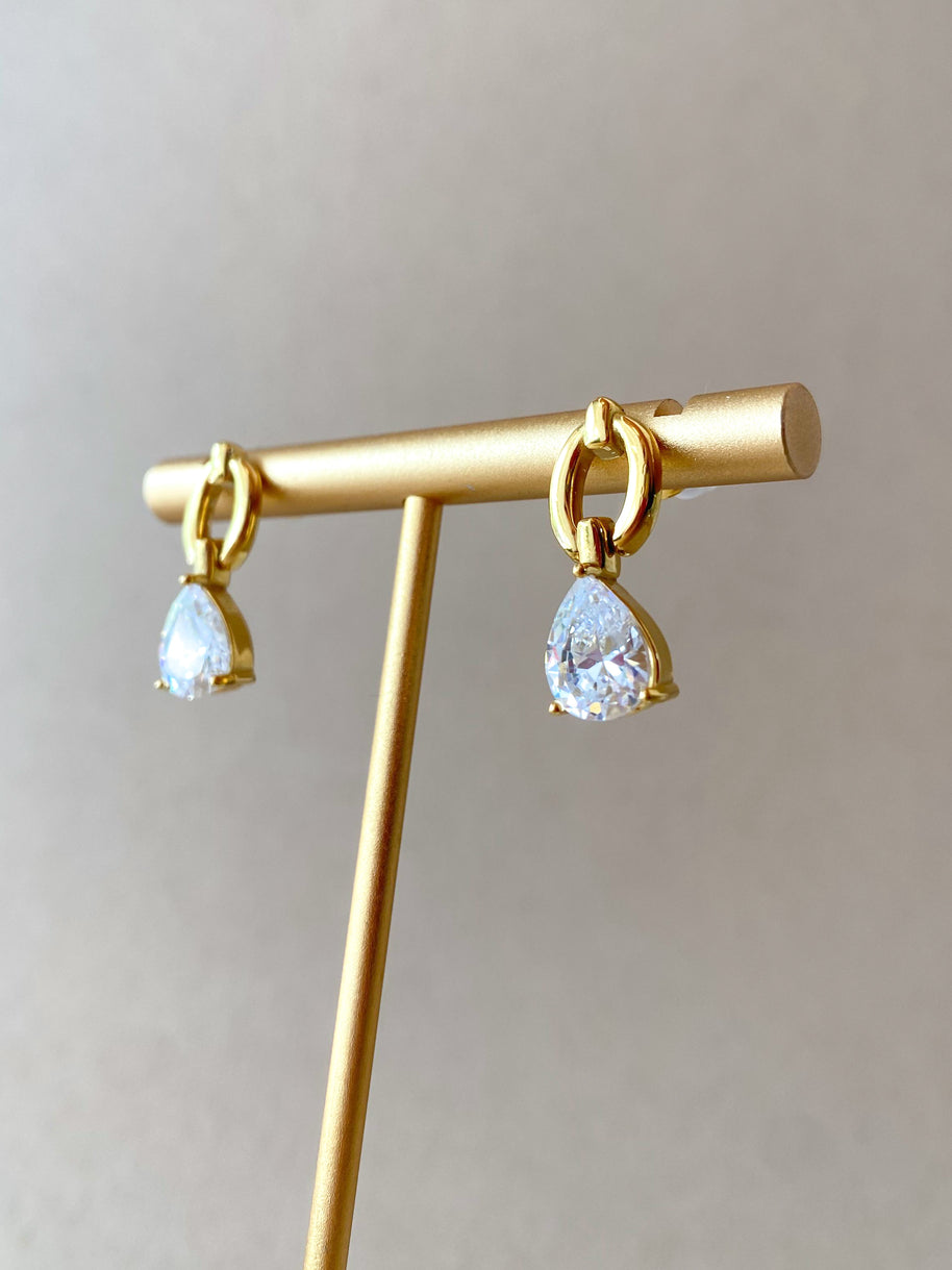 Large & Medium Drop Crystal Style Earrings