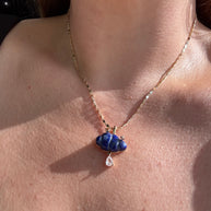 Cloud Raindrop Crystal Gems Golden Necklaces