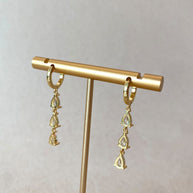 Crystal Drop Golden Hoops