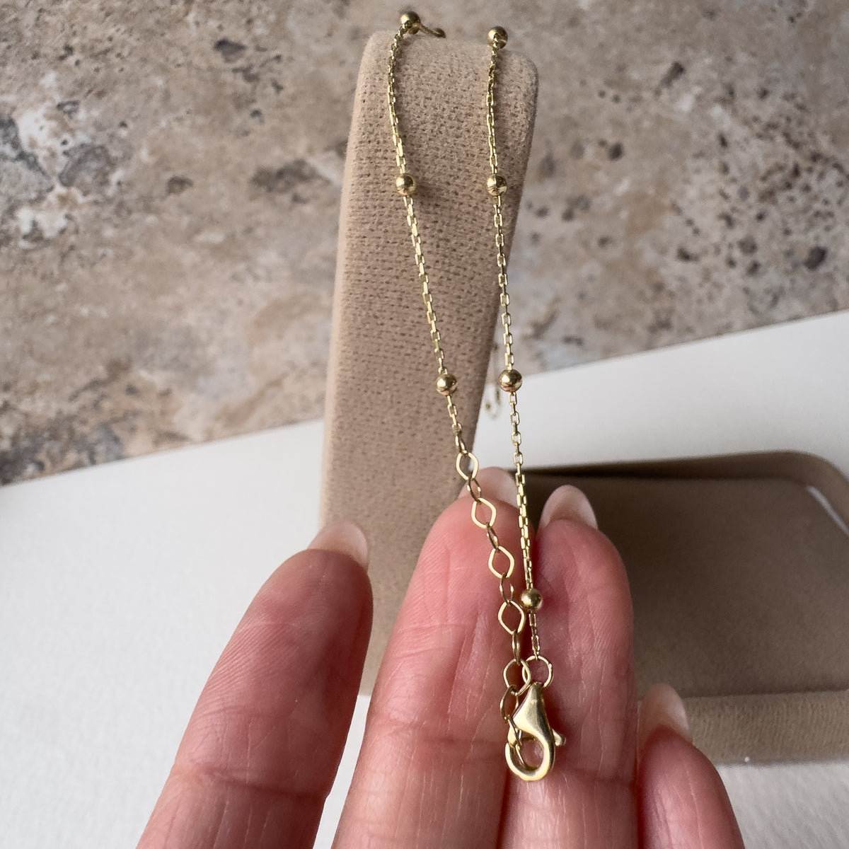 Hearts and Crystals 14k Solid Gold Necklace