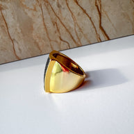 Anillo Cuadrado Cristales Oscuros