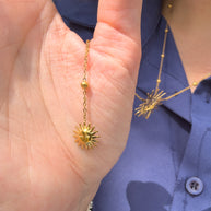 Golden Sun Y Style Chain Steel Necklace