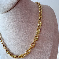 Puffed Mariner Style Steel Necklace