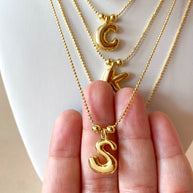 Adjustable Initials Bubble Charms Necklace