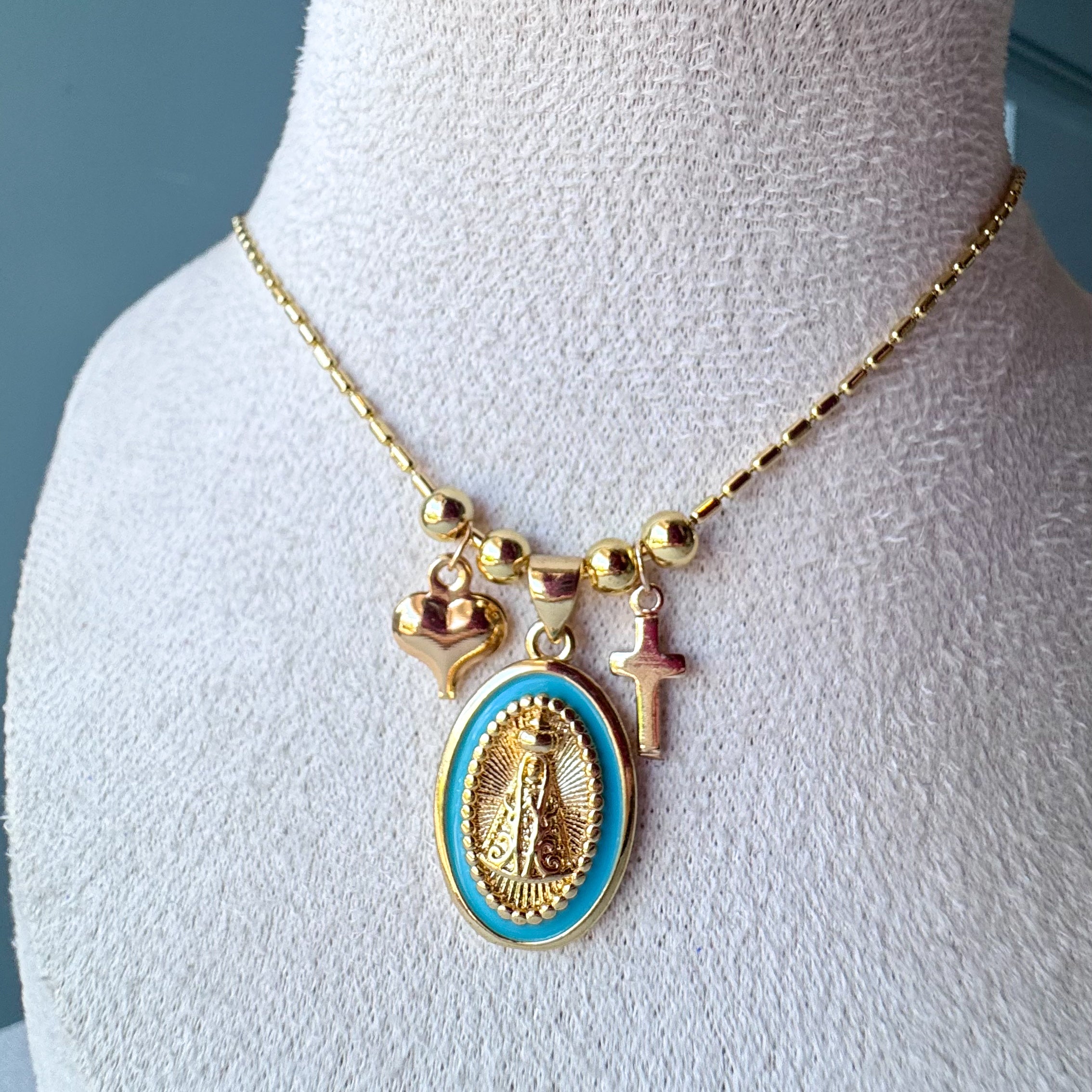 Virgin of the Valley LOVE in Turquoise Necklace