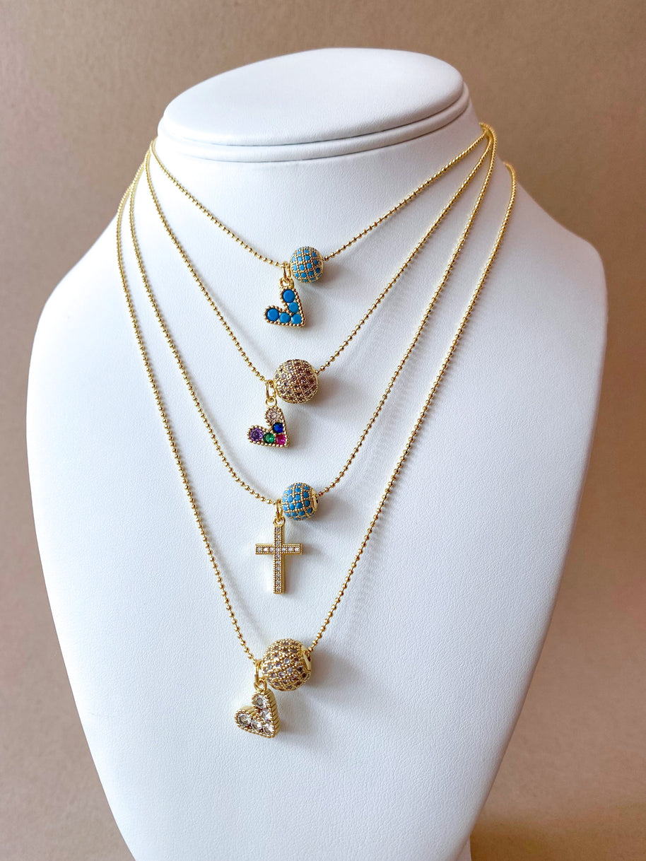 4 Style Hearts and Cross Adjustable Necklaces