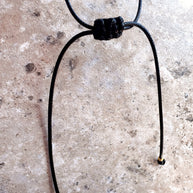 Shiny Hearts Black Leather Necklace