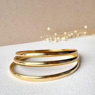 Set 3 Golden Medium Bangle