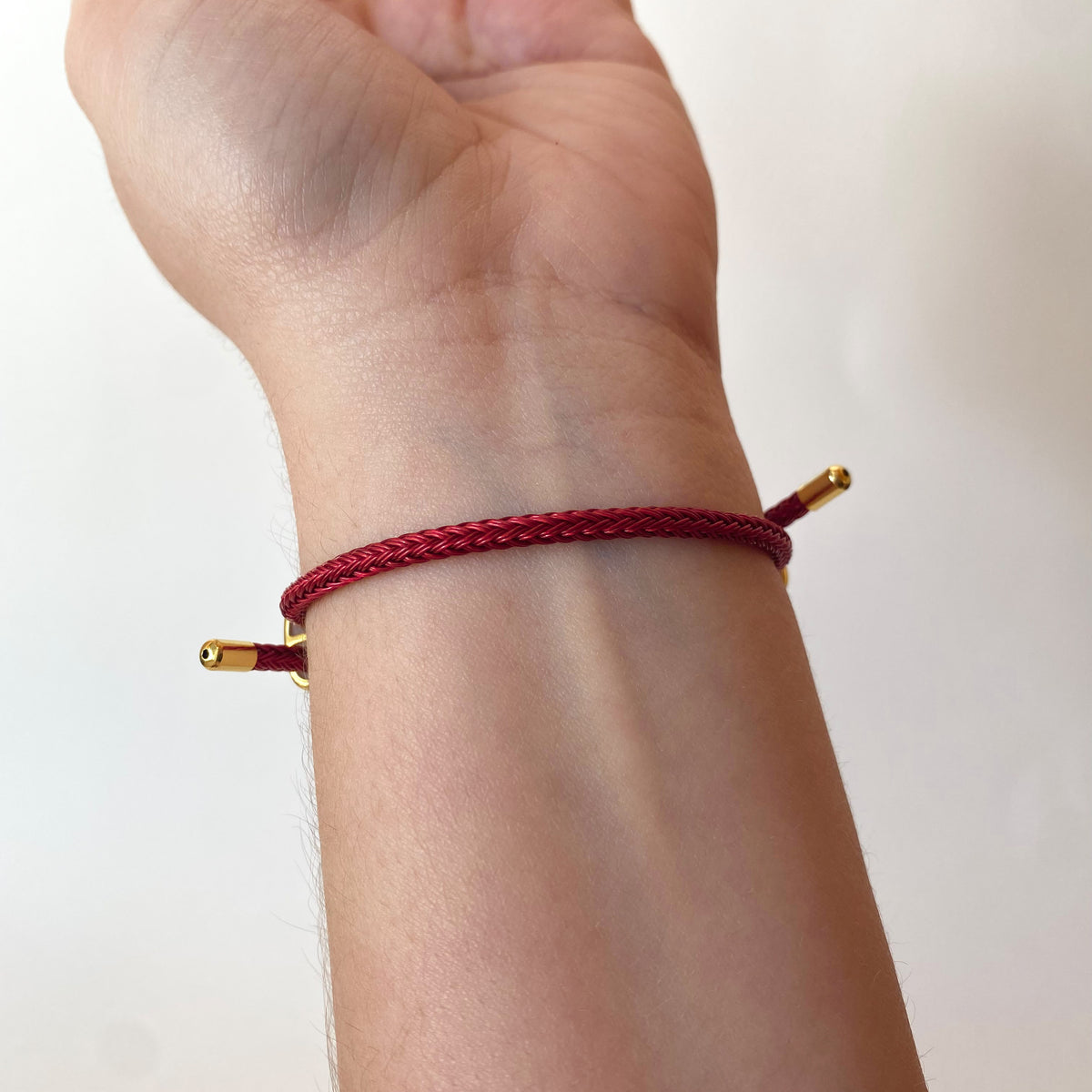 Golden Coffee Greca in Red Adjustable Bracelet