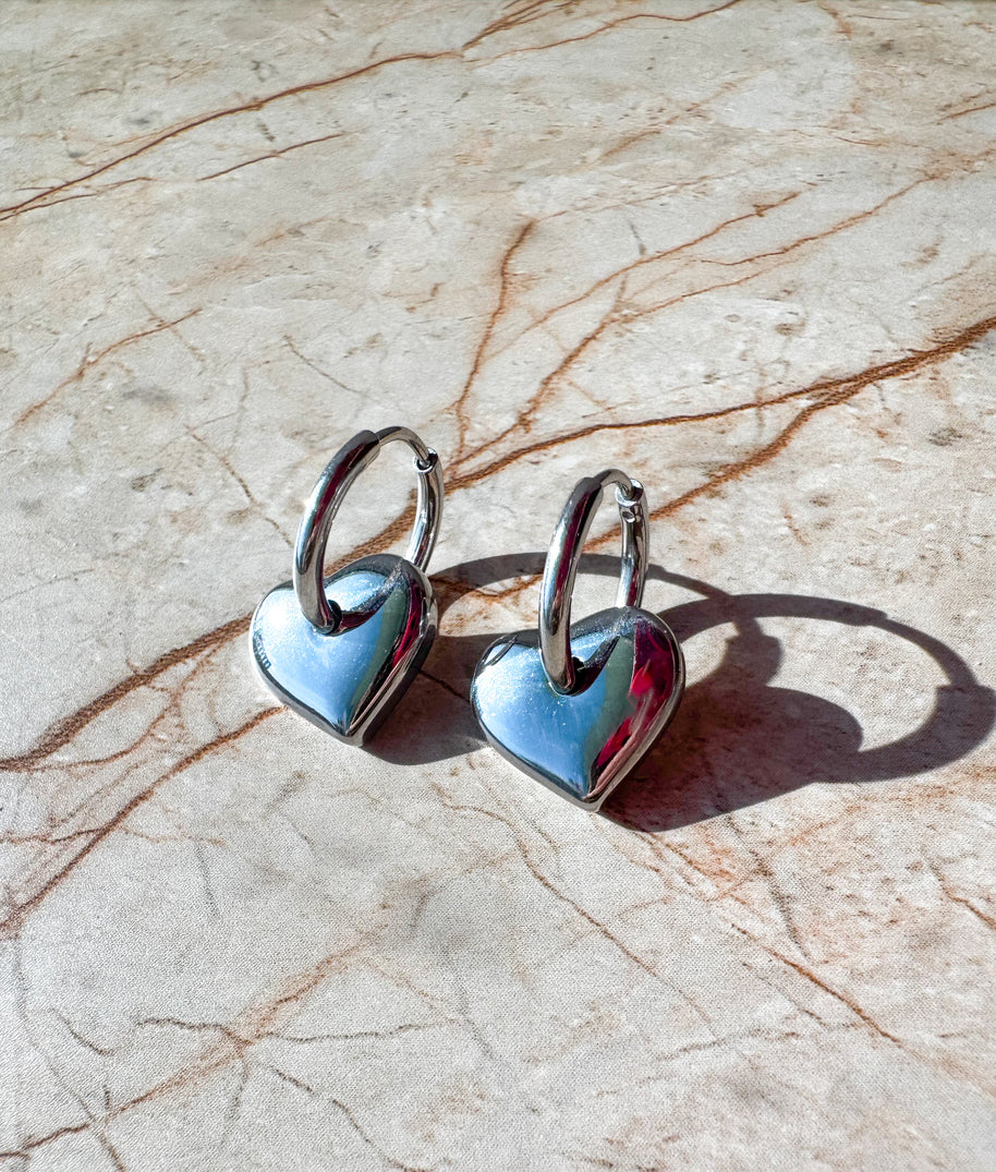 Argollas Corazon Silver