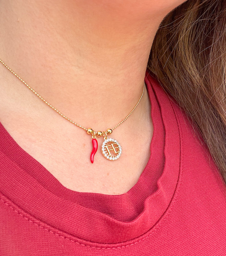 Cadena Ajustable Cuernito Rojo + FE