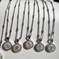 Initial Silver Mother of Pearl Necklace