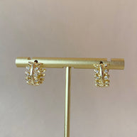 Big, Medium and Little Leaf Style Crystals Hoops