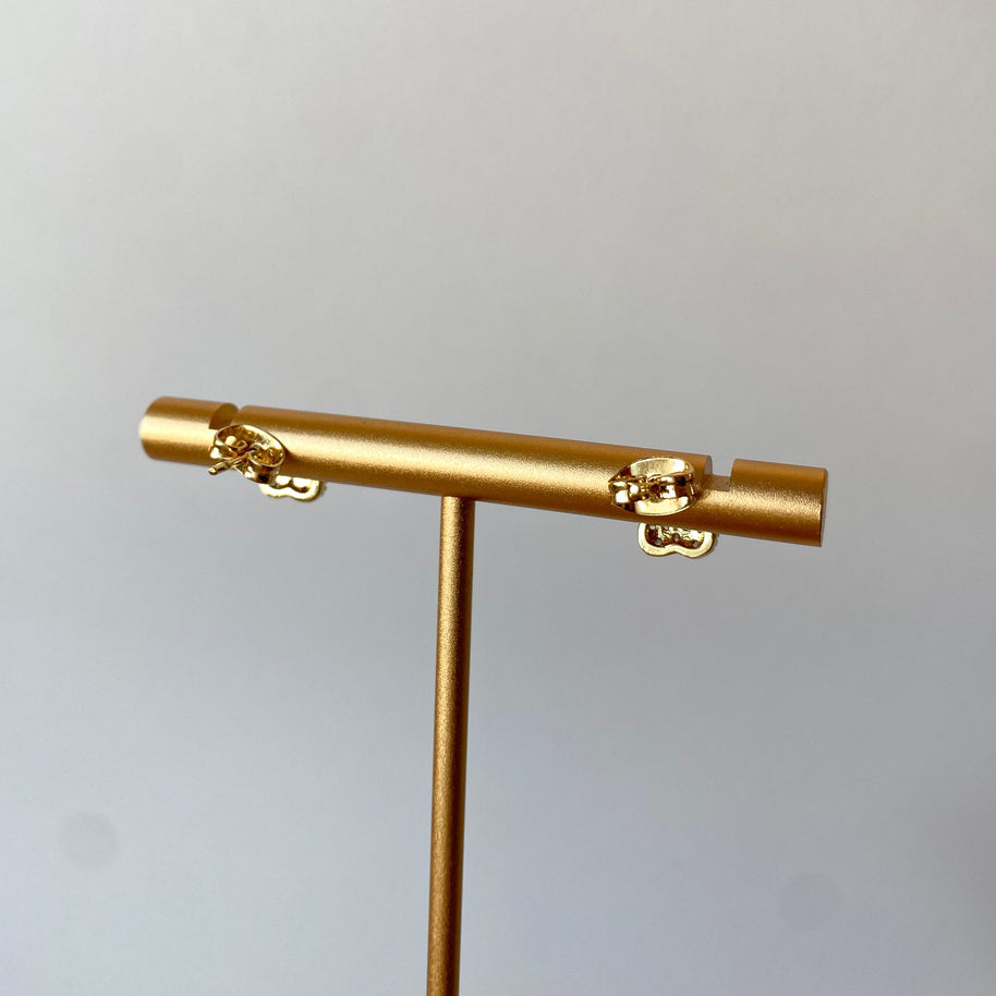 Golden Little Zircon Puppy Paw 🐾 Earrings