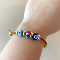 3 Evil Eye Adjustable Red Bracelet