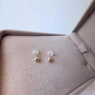 4 mm Golden Ball 14k Solid Gold Earring