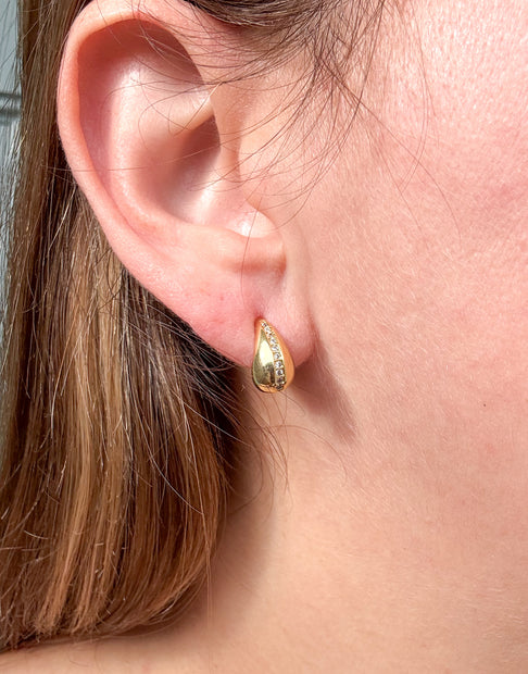 Aretes Gotita con Cristales