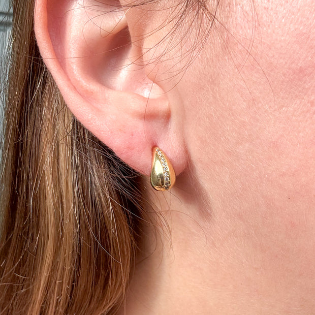 Aretes Gotita con Cristales