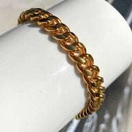 Golden Steel Thick Links Bracelet for Men