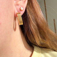 Gold Dangle Steel Earrings