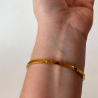 Golden Thin Bangle Move Steel Bracelet