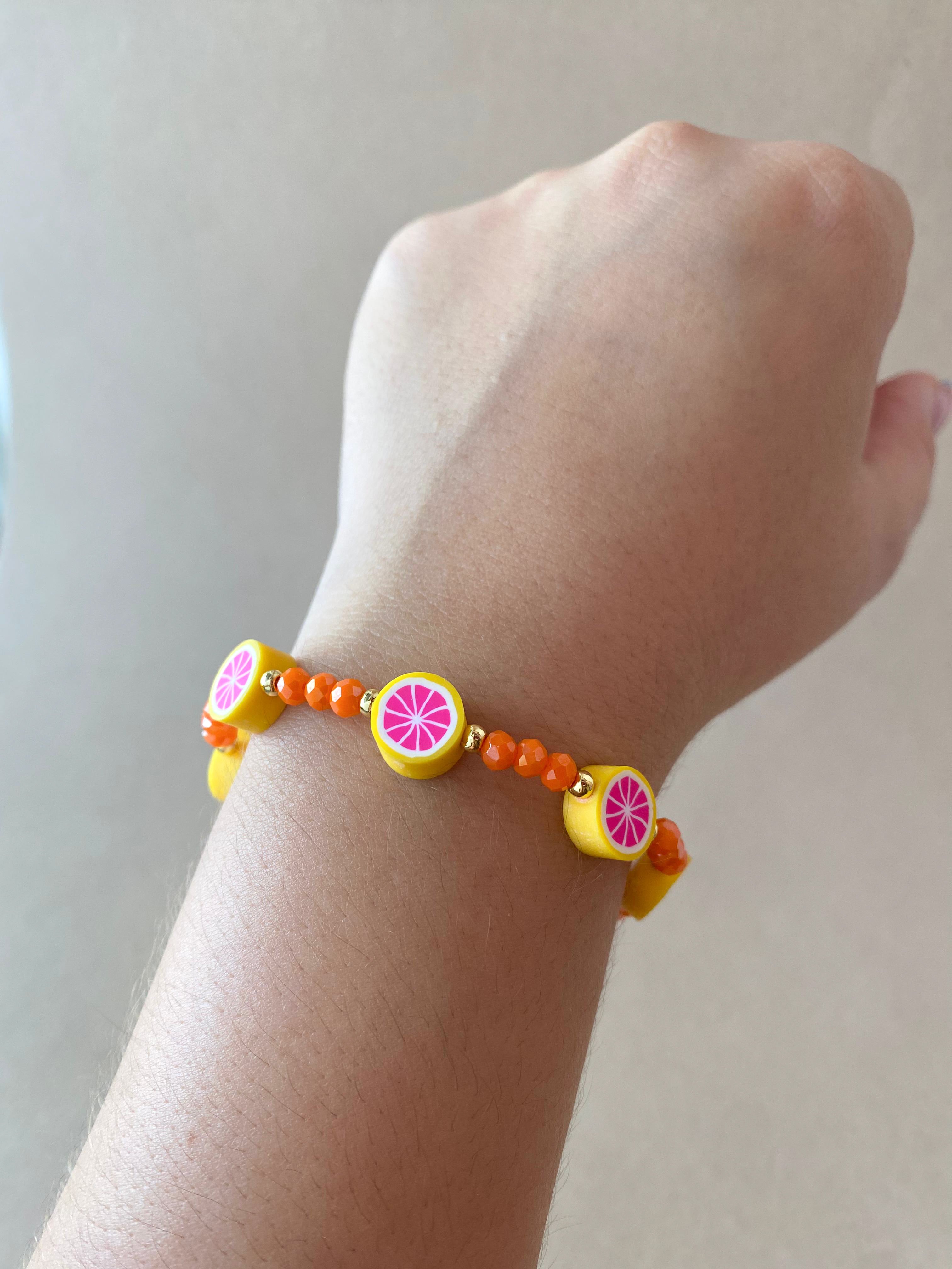 Orange Crystals Necklace and Bracelet Set