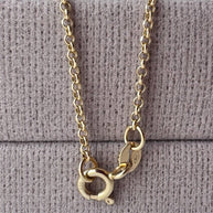 Liitle Style Rolo Chain and 3 Gracias Charm 18k Solid gold