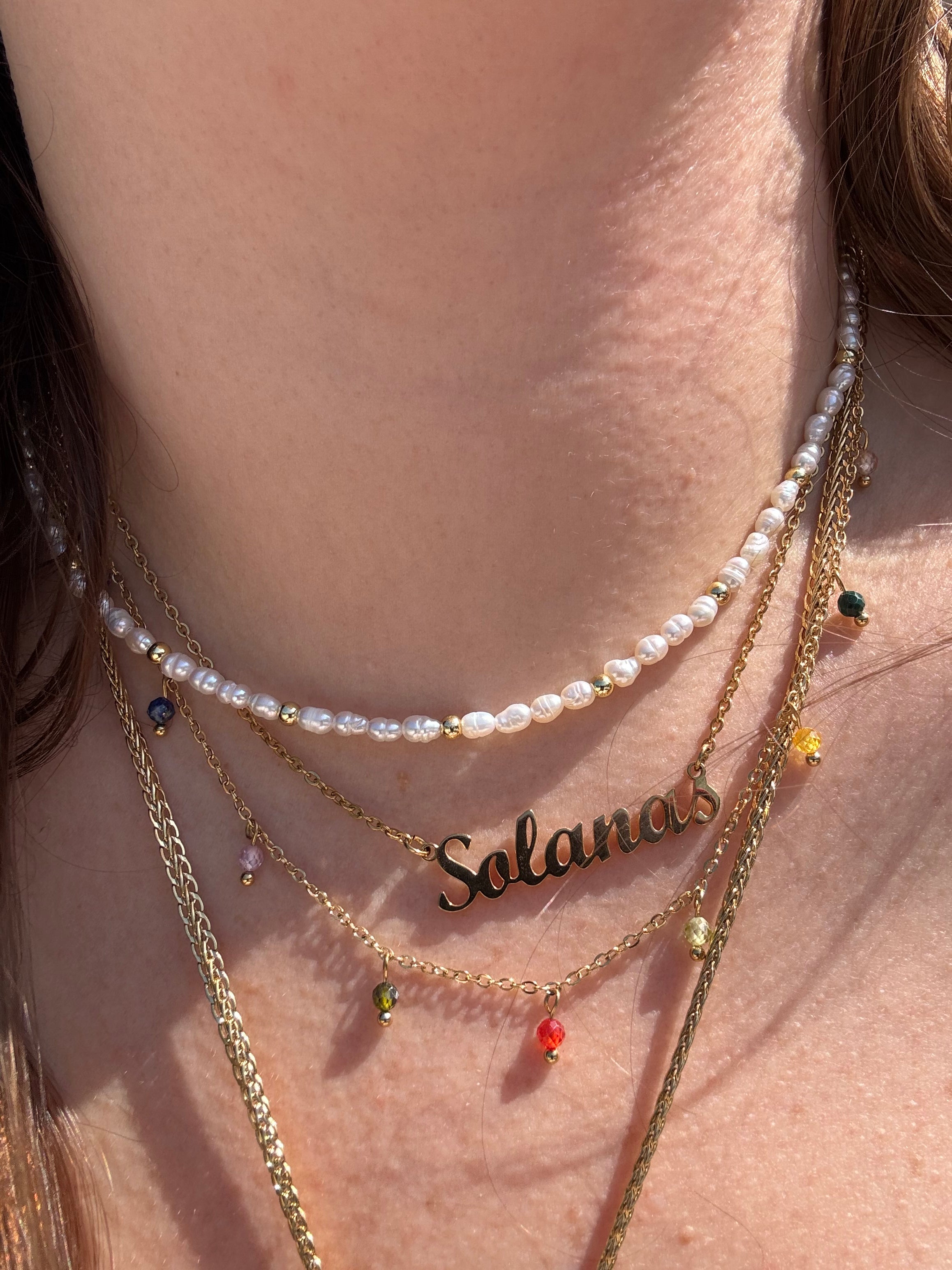 Colorful Beads Gold Necklace