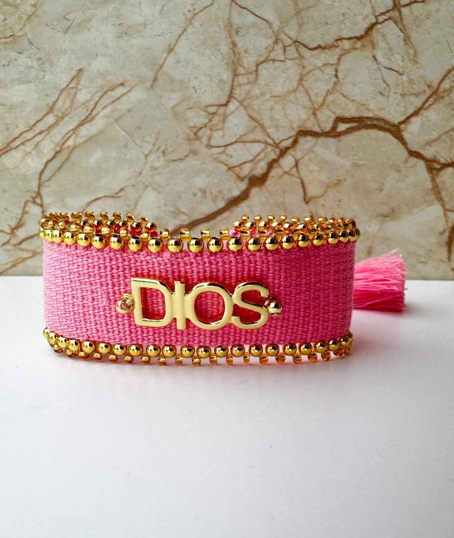 Pulsera Ajustable DIOS Rosada