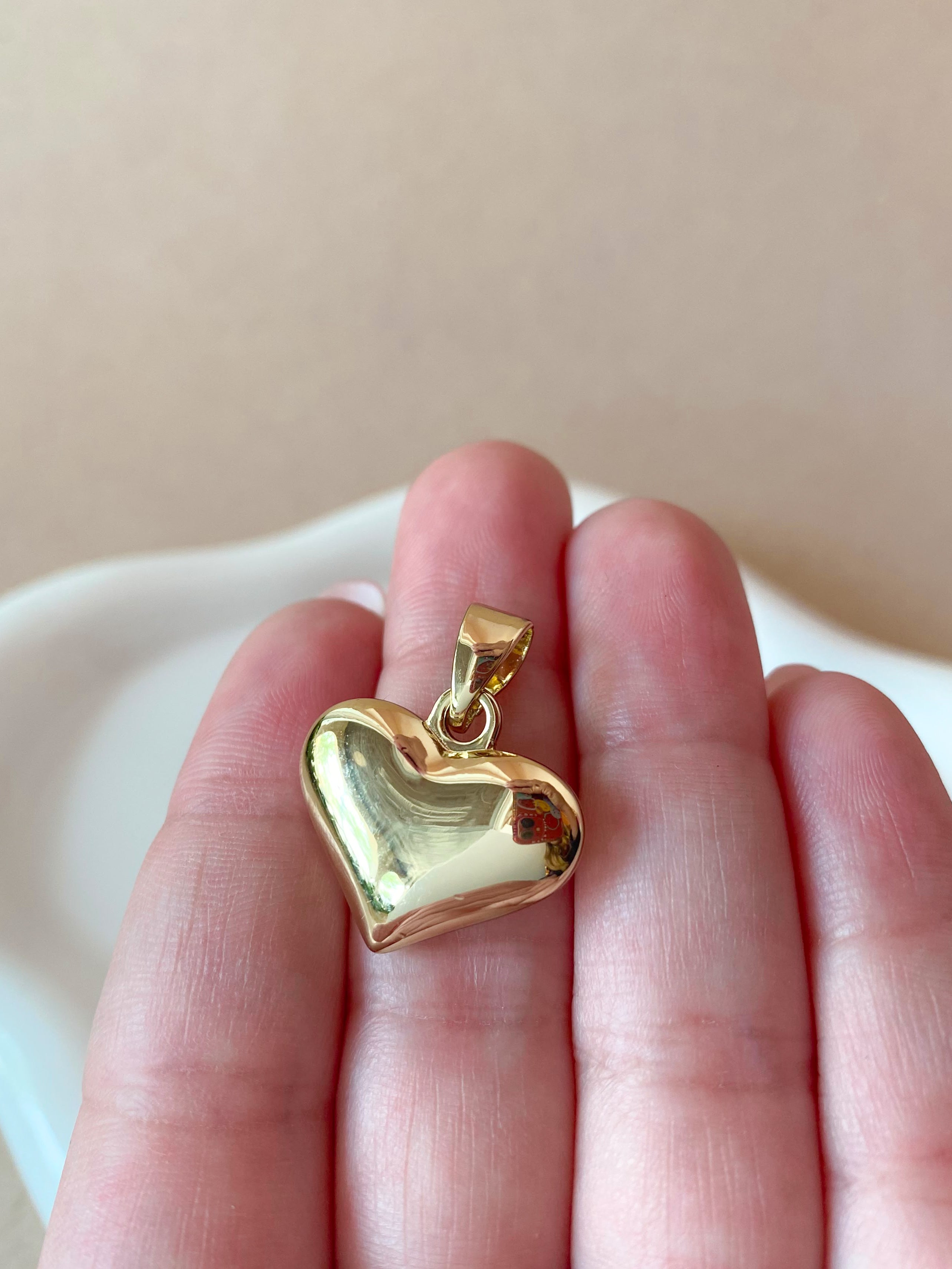Plain Golden Heart Medium Charm
