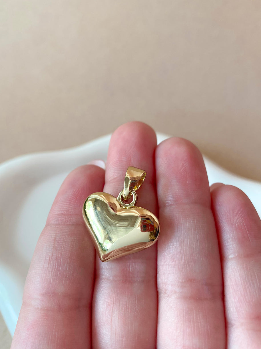 Plain Golden Heart Medium Charm