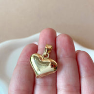 Plain Golden Heart Medium Charm