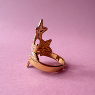 4 Silver and Gold Stars Ring