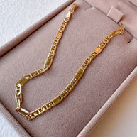 Plain Links Style 14k Solid Gold Bracelet