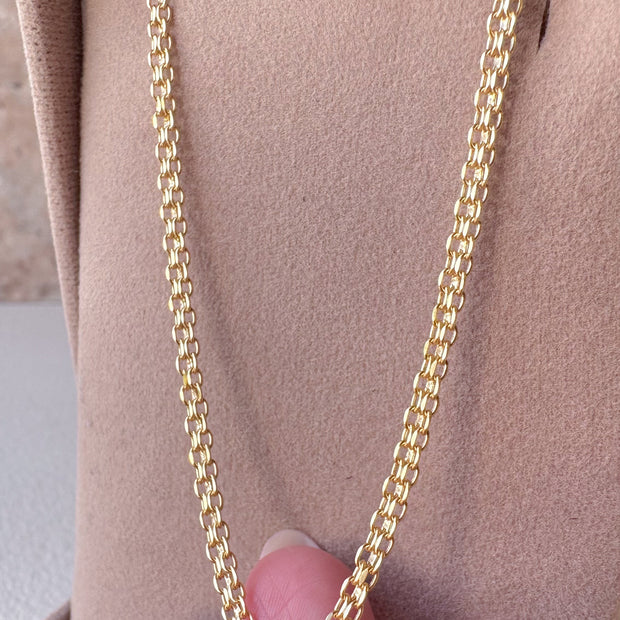 Bismark Chinese Fabric 18k Solid Gold Necklace