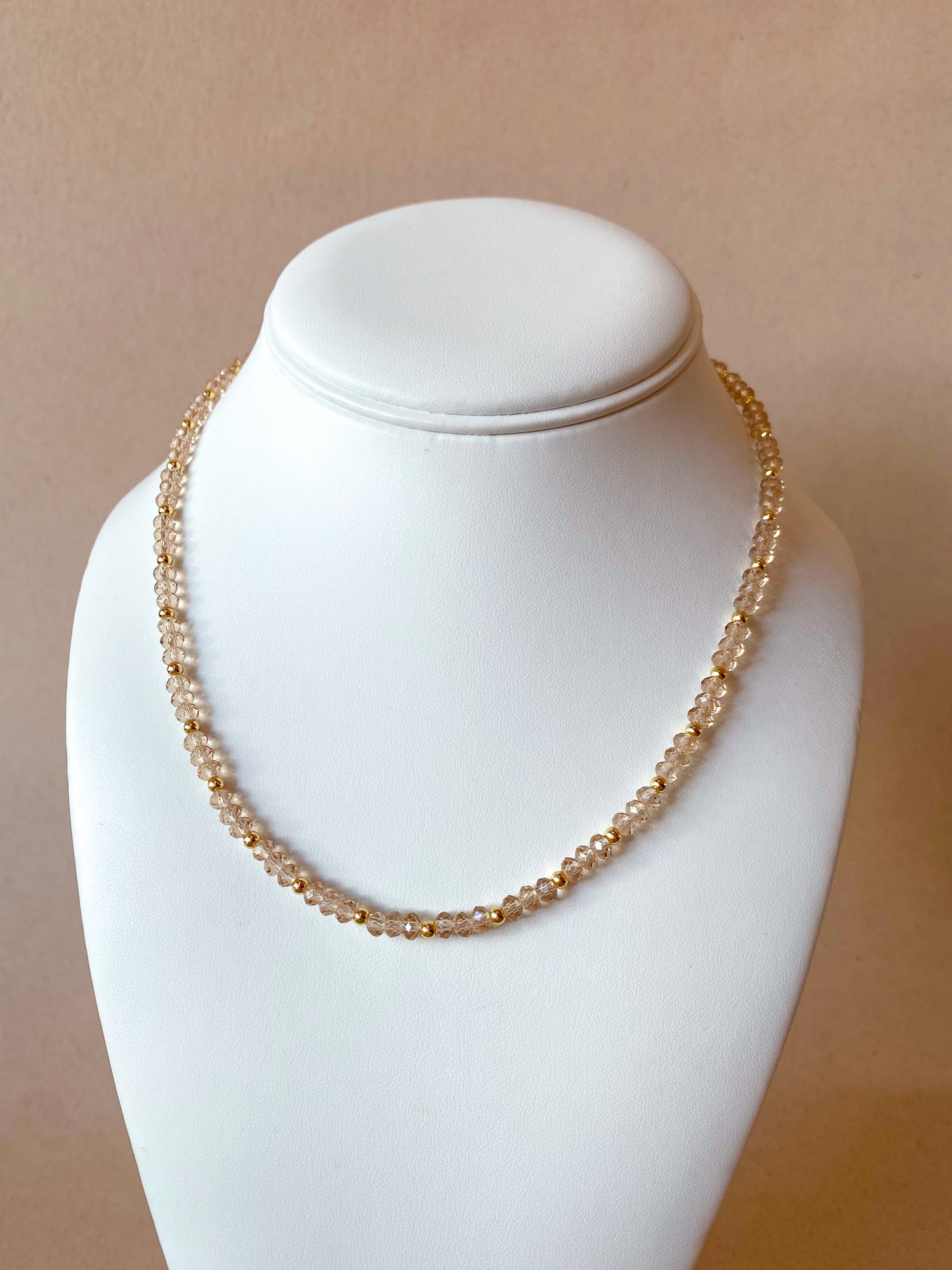 Light Brown Crystals Plain Necklace