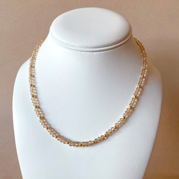 Light Brown Crystals Plain Necklace
