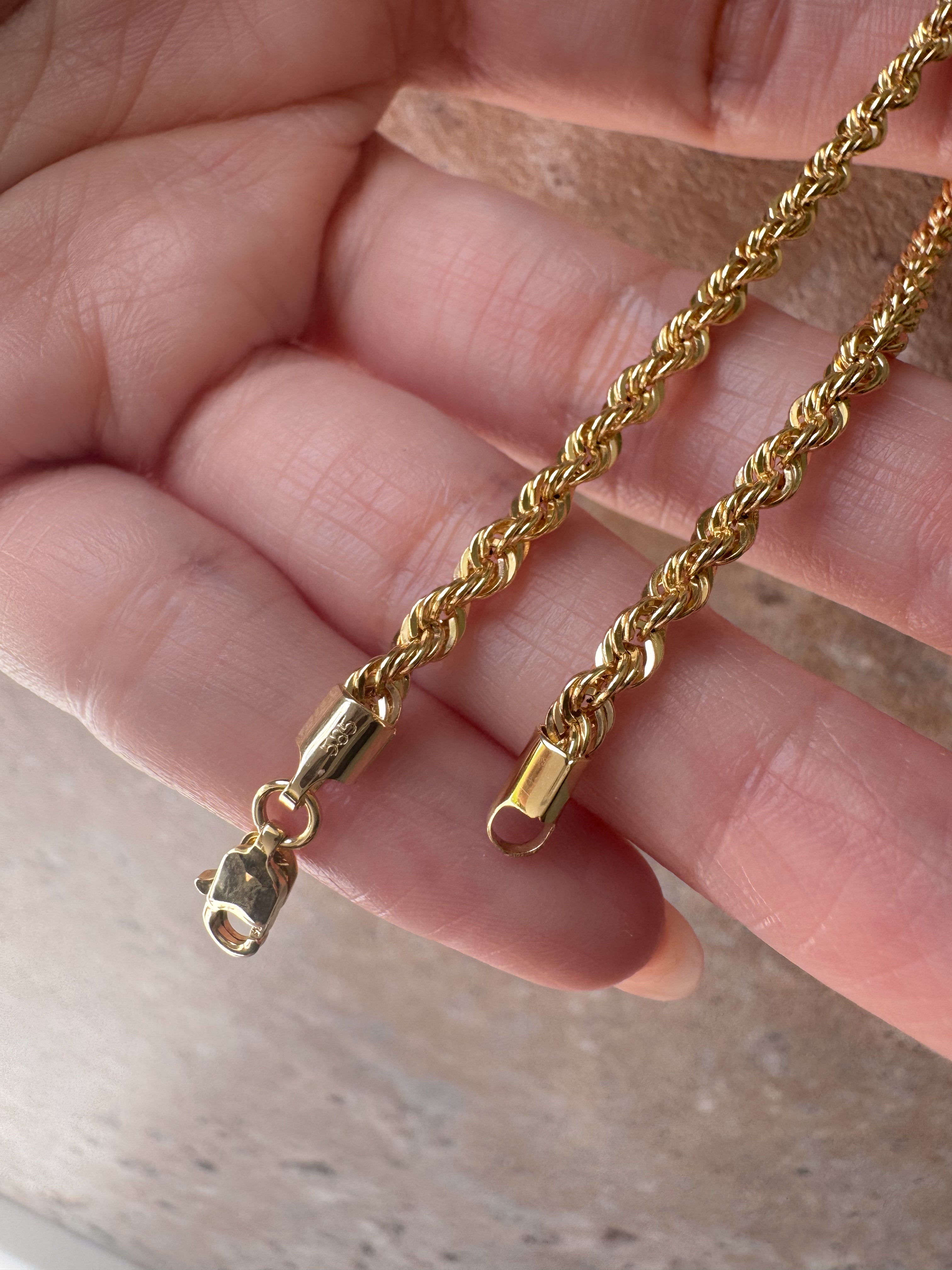 Rope Style 14k Solid Gold Bracelet