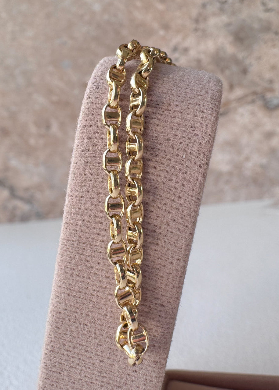 Sailor Style 14k Solid Gold Bracelet