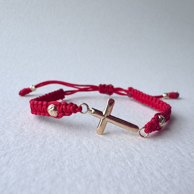 Pulsera Roja Cruz 18k