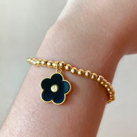Black Flower Elastic Bracelet