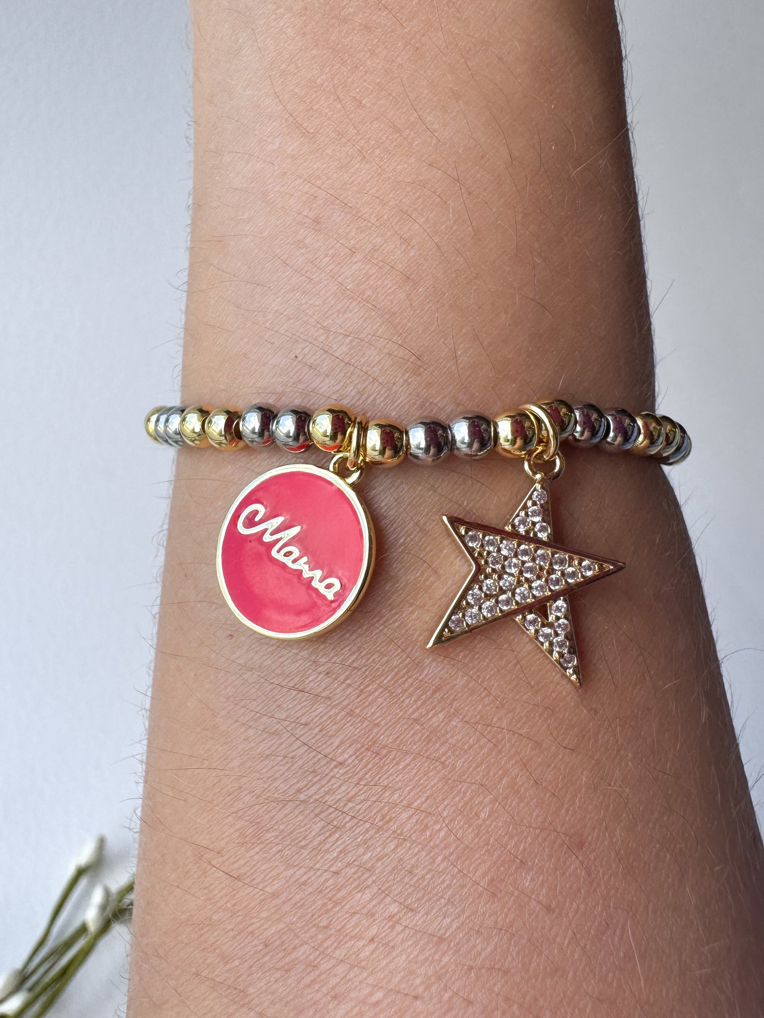 Red Mama & Big ⭐️ Elastic Bracelet