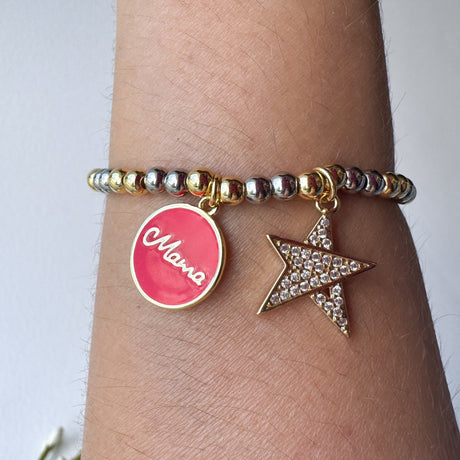 Red Mama & Big ⭐️ Elastic Bracelet