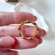 Gold and Shiny Links Style Steel Ring