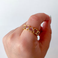 Crystals Hearts Colorful Rings