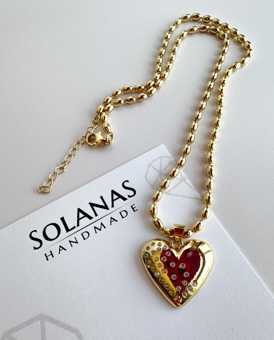 Golden Shiny Heart Necklace